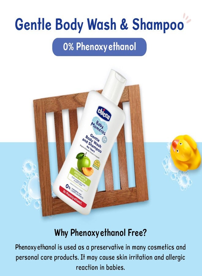Chicco Baby Moments Gentle Bodywash & Shampoo with Green Apple & Peach, 100ml | Head-to-Toe | No Tears Formula | Hydrated Skin & Hair | Dermatologically Tested | Parabens & Phenoxyethanol Free - Image 2