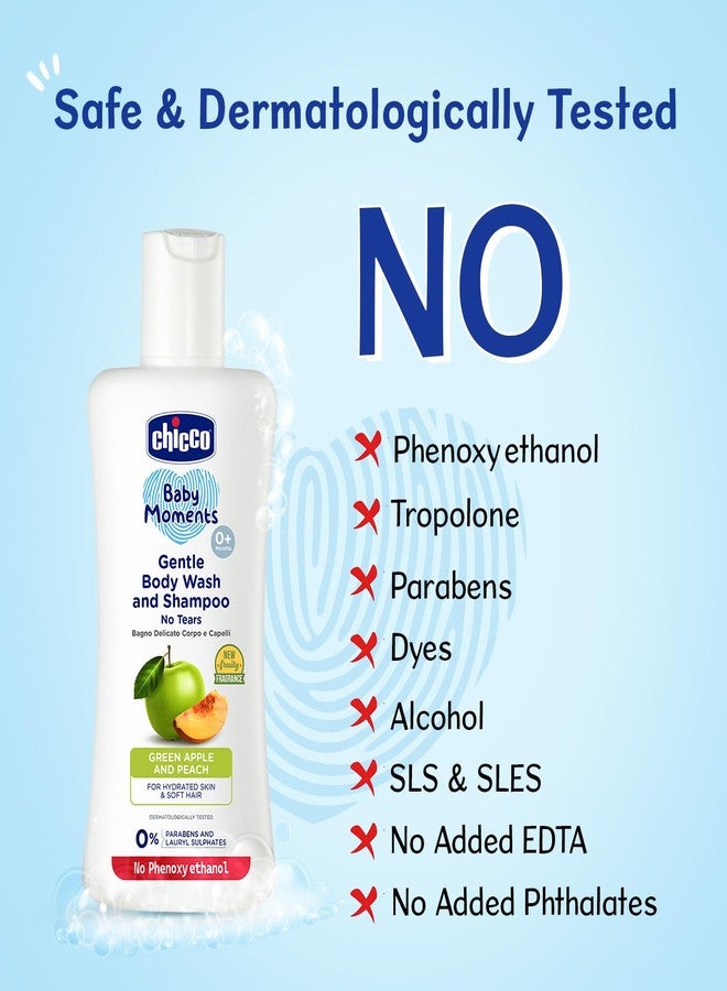 Chicco Baby Moments Gentle Bodywash & Shampoo with Green Apple & Peach, 100ml | Head-to-Toe | No Tears Formula | Hydrated Skin & Hair | Dermatologically Tested | Parabens & Phenoxyethanol Free - Image 3