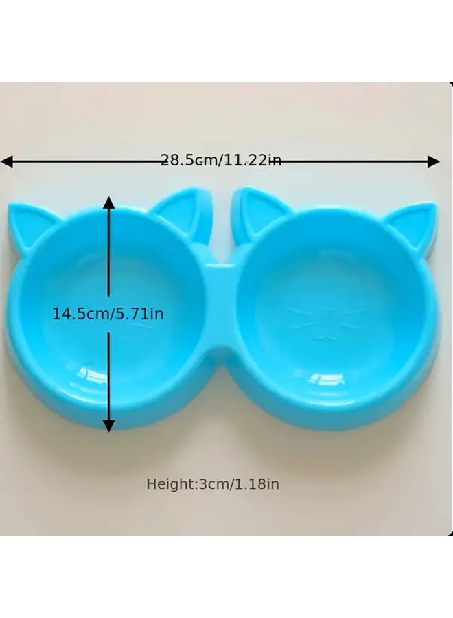 Pink Double Bowl Pet Cat And Dog Feeding Bowl With Anti Tipping And Large Capacity - Image 5