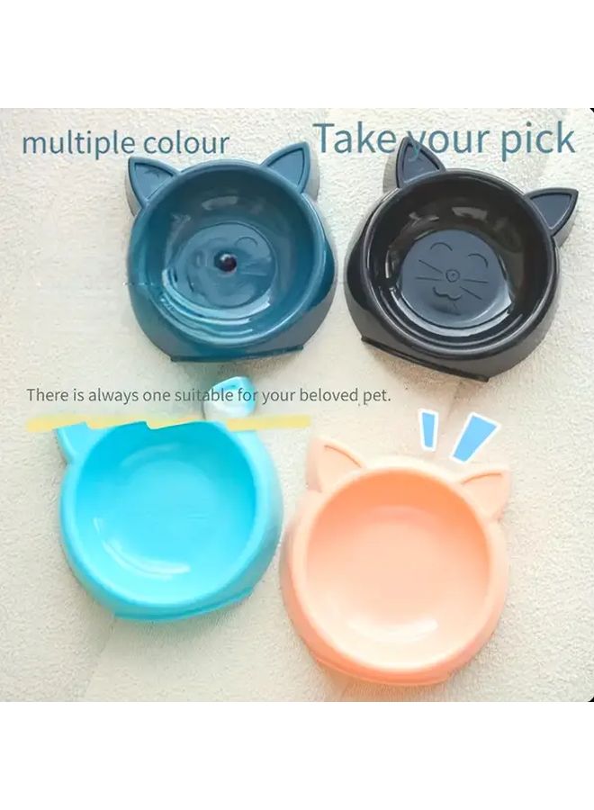 Pink Double Bowl Pet Cat And Dog Feeding Bowl With Anti Tipping And Large Capacity - Image 1