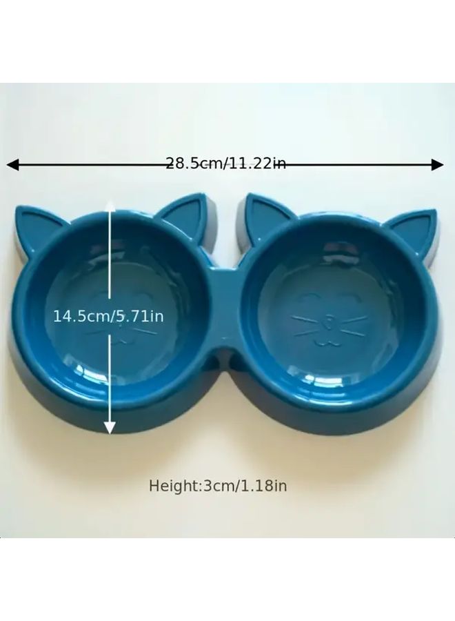 Pink Double Bowl Pet Cat And Dog Feeding Bowl With Anti Tipping And Large Capacity - Image 2