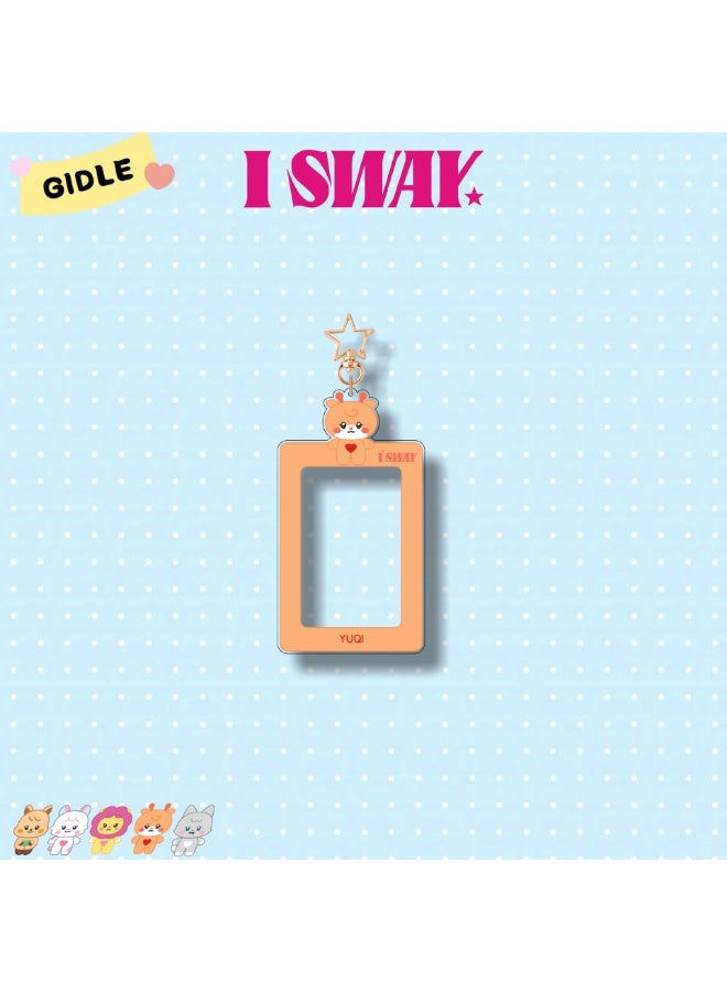 NIBEMINENT 1 - Piece （G)I-DLEKpop Photo Card Holder Pendant Key Chain ID Badge Holder ID Card Holder Photo Card Protector for School ID Office ID Access Card for Women Girls - Image 1