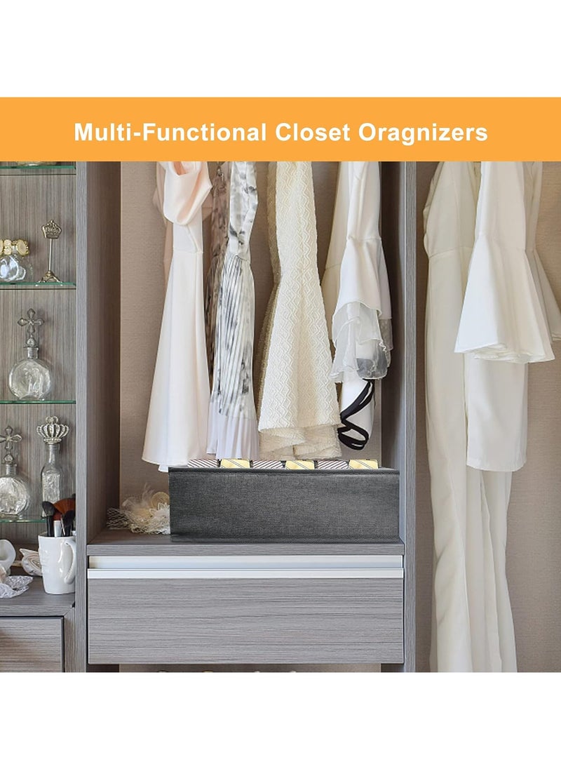 YIM-VIBEHAUS - 3 Packs Underwear Sock Organizer for Drawer, 64 Cell Foldable Closet Organizer Divider Cabinet Organizer Underwear Storage Boxes for Storing Socks, Handkerchiefs, Ties, Belts (24+24+16 Cell, Grey) - Image 1