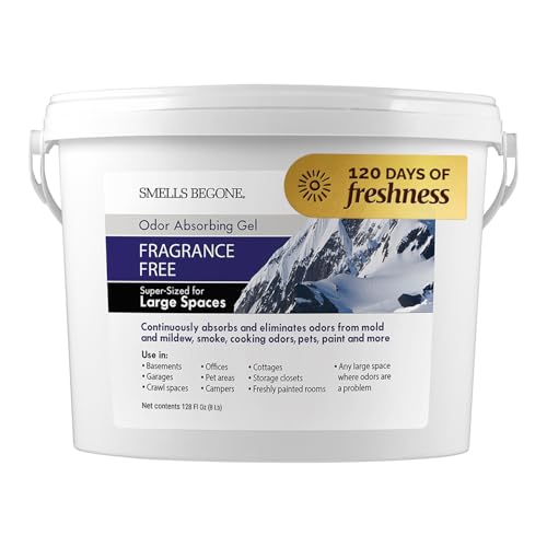 SMELLS BEGONE 1-Gallon Odor Absorber Gel - Air Freshener & Odor Eliminator for Homes, Garages & Commercial Buildings - Industrial Size - Fragrance Free - Image 1