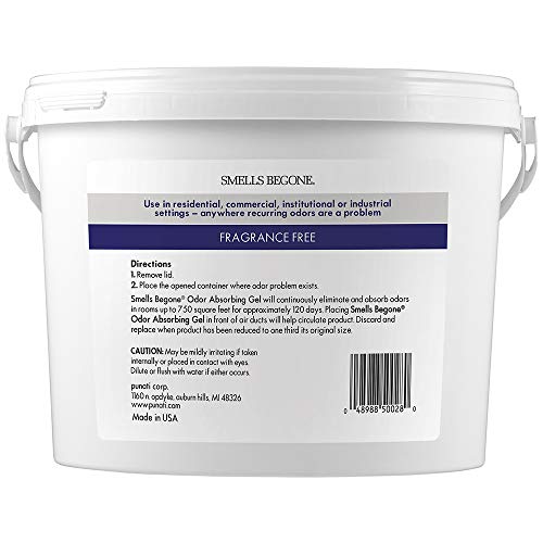 SMELLS BEGONE 1-Gallon Odor Absorber Gel - Air Freshener & Odor Eliminator for Homes, Garages & Commercial Buildings - Industrial Size - Fragrance Free - Image 2