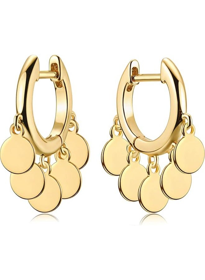 Mevecco Women Huggie Hoop Earrings Gold Ear Stud Cuff 14K Gold Filled Small Boho Beach Simple Delicate Handmade Hypoallergenic Jewelry Gift - Image 1