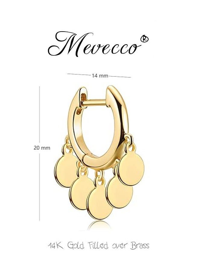 Mevecco Women Huggie Hoop Earrings Gold Ear Stud Cuff 14K Gold Filled Small Boho Beach Simple Delicate Handmade Hypoallergenic Jewelry Gift - Image 4