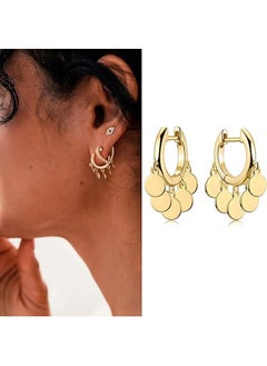 Mevecco Women Huggie Hoop Earrings Gold Ear Stud Cuff 14K Gold Filled Small Boho Beach Simple Delicate Handmade Hypoallergenic Jewelry Gift  - Image 3