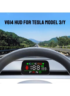 KASTWAVE Heads up Display with Light Door Gear Indicator Speedometer Digital Alarm Set Speed display Steering display Gear display Braking Monitor HUD for Tesla Model 3 Y 2016-2023  - Image 2