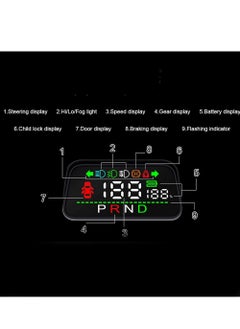 KASTWAVE Heads up Display with Light Door Gear Indicator Speedometer Digital Alarm Set Speed display Steering display Gear display Braking Monitor HUD for Tesla Model 3 Y 2016-2023  - Image 5