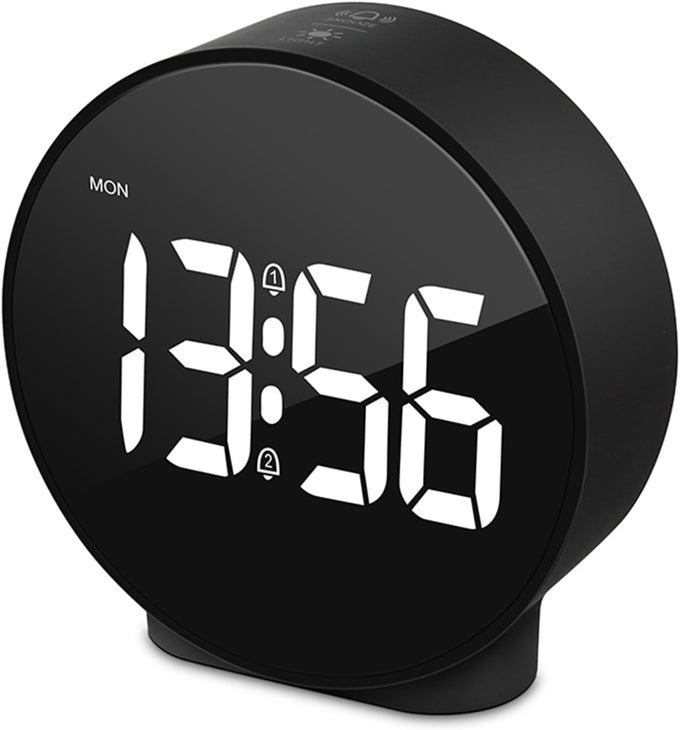 ALARM CLOCK HIGH DEFINITION LED DESKTOP CLOCK ALARM CLOCK WITH DC PORT FOR CHARGING SNOOZE FUNCTION 4 ADJUSTABLE BRIGHTNESS FOR HOME BEDROOM OFFICE PACK OF 1 BLACK