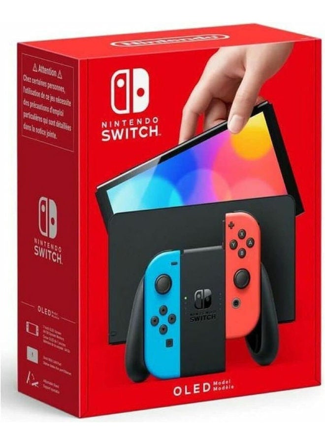 Nintendo Switch OLED (2021) Model - Neon Blue & Red Joy Con (Intl Version) - Image 1