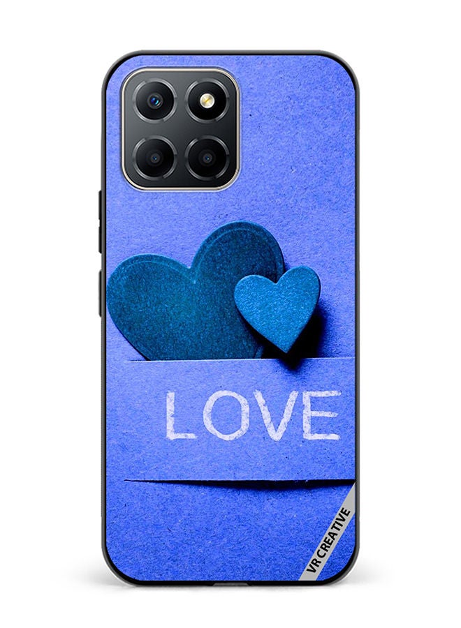 VR CREATIVE Protective Case Cover For Honor X6 Blue Love heart Design Multicolour - Image 1