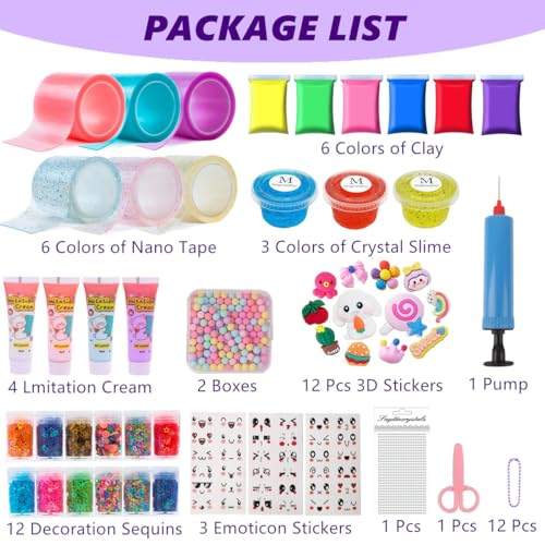 AooeDomi 6 Colors Nano Tape Bubble Kit for Kids Squishy Maker Making Kit Make Your Own Nano Tape Bubble Kit Nano Tape Bubble Making Kit Perfect for Boys and Girls Aged 6 - Image 5