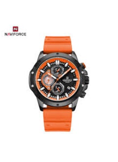NF8036 Men's Adventure Sport Watch – Bold Orange Analog-Digital Chronograph, Waterproof, Luminous Hands, Durable Silicone Strap