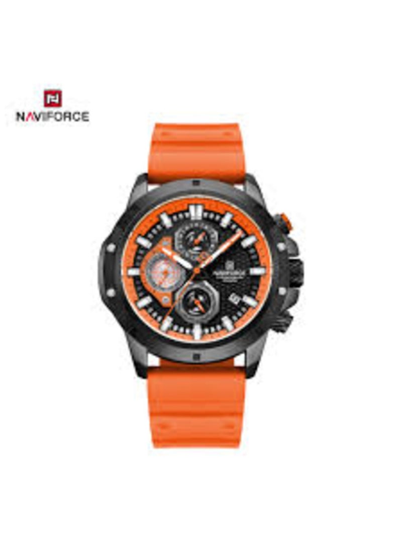 NAVIFORCE - NF8036 Men's Adventure Sport Watch – Bold Orange Analog-Digital Chronograph, Waterproof, Luminous Hands, Durable Silicone Strap - Image 1
