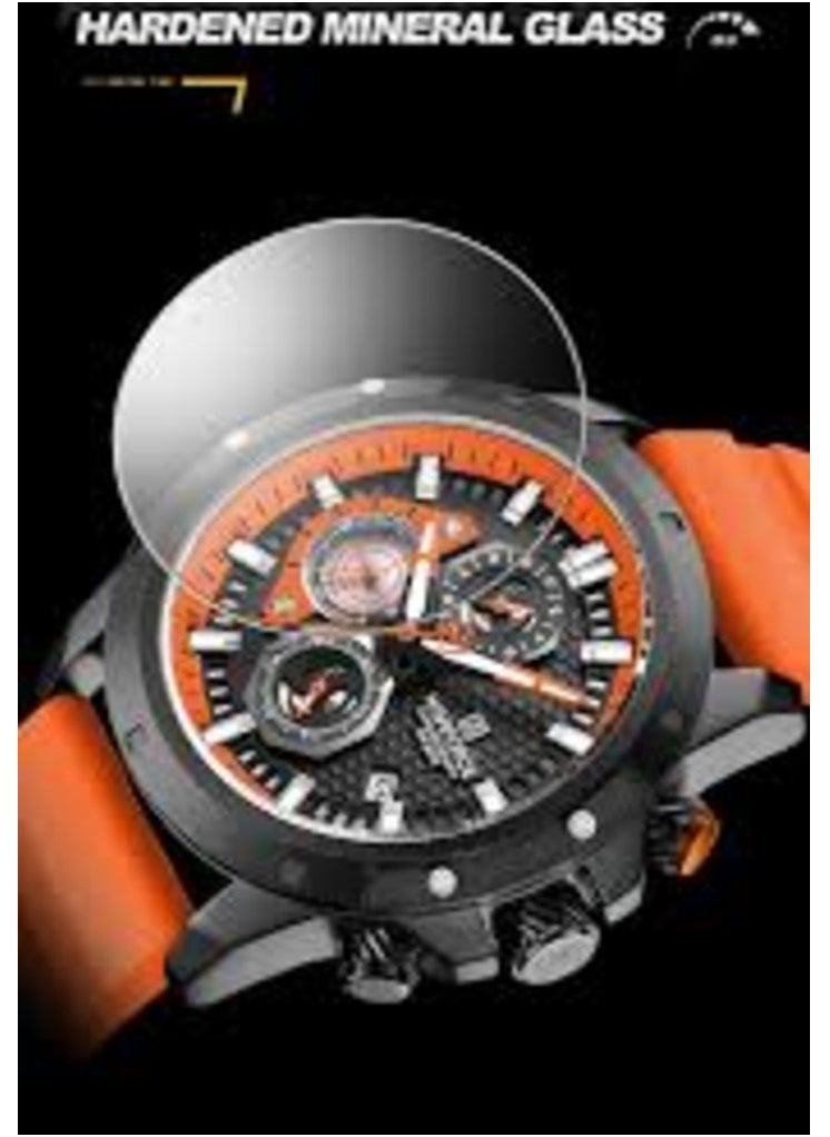 NAVIFORCE - NF8036 Men's Adventure Sport Watch – Bold Orange Analog-Digital Chronograph, Waterproof, Luminous Hands, Durable Silicone Strap - Image 1