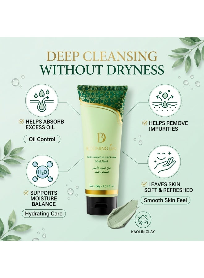 Blooming Day Purifying Clay Mask 100g – Kaolin Facial Clay Mask Tube for Oil Control & Gentle Cleansing | Hydrating Cream Mask for Smooth Skin - Image 2