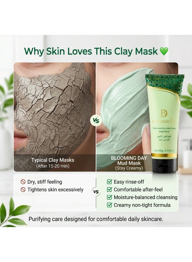 Blooming Day Purifying Clay Mask 100g – Kaolin Facial Clay Mask Tube for Oil Control & Gentle Cleansing | Hydrating Cream Mask for Smooth Skin - Image 4