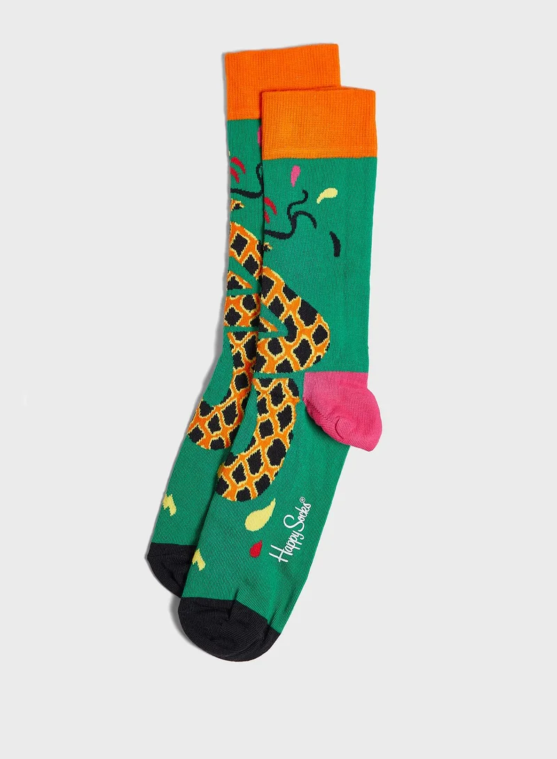 Happy Socks Tropical Snake Crew Socks