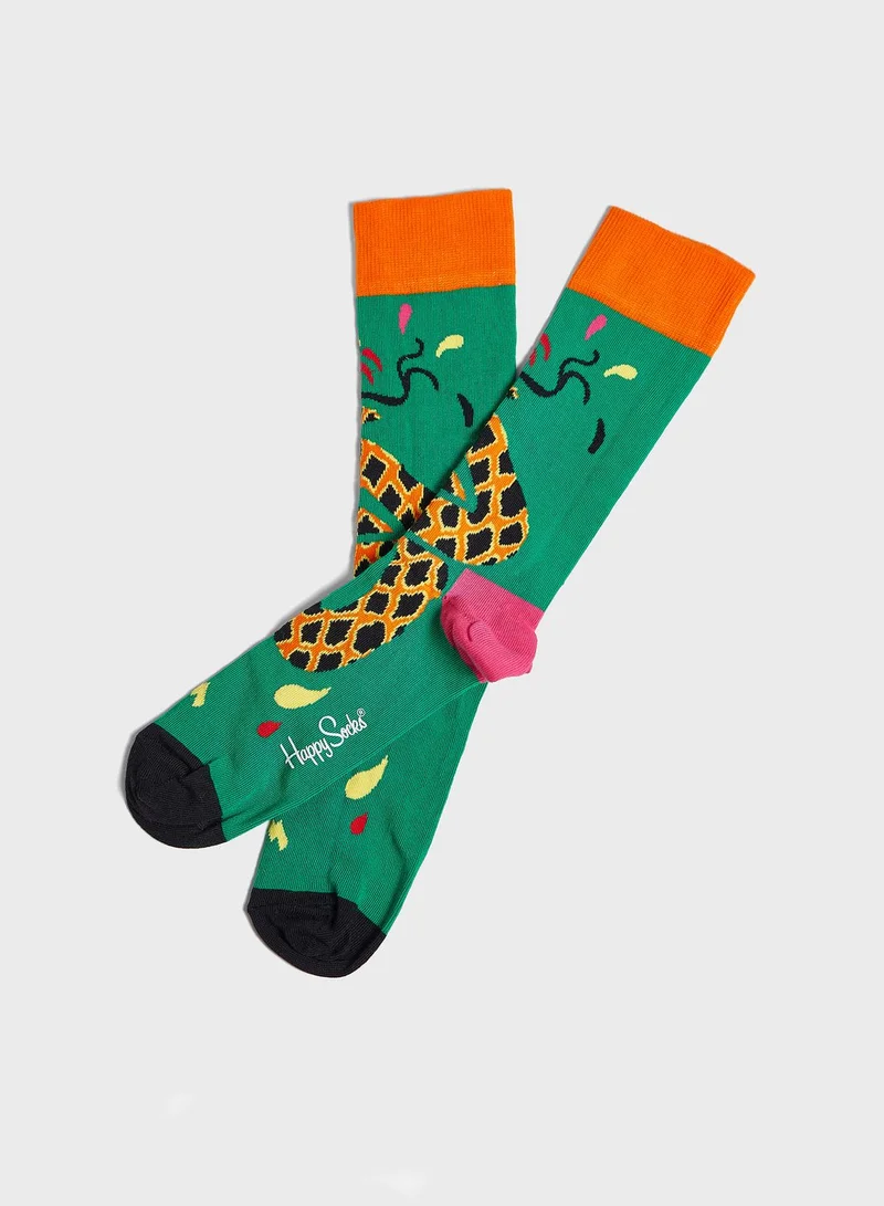 Happy Socks Tropical Snake Crew Socks