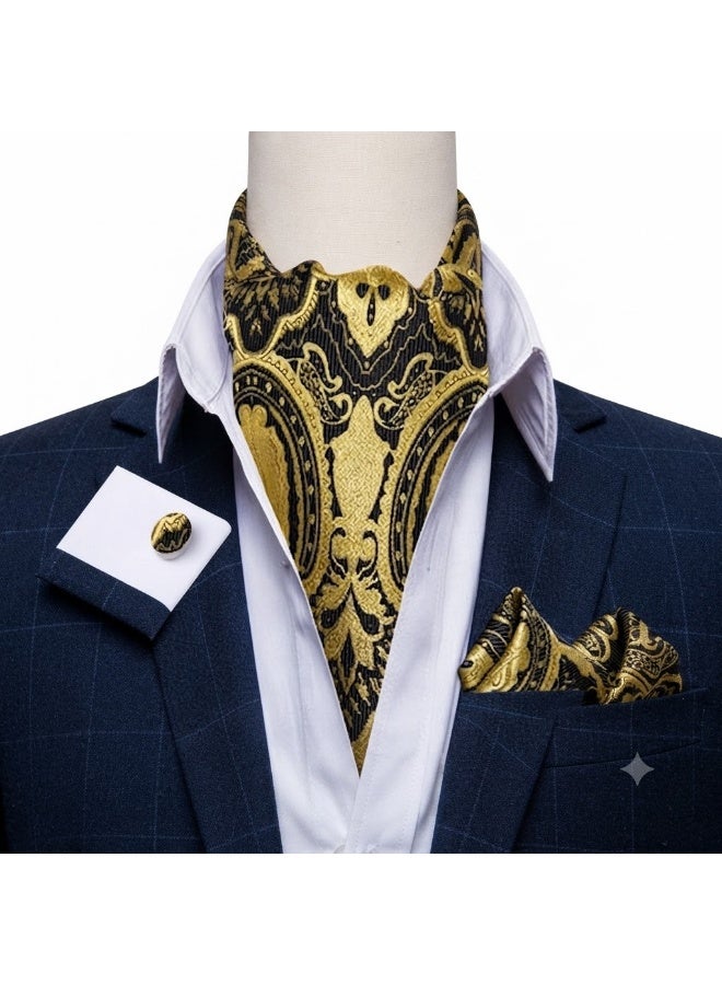 Men's Set Consisting Of Three Pieces (tie - Handkerchief - Cufflinks) - Image 2