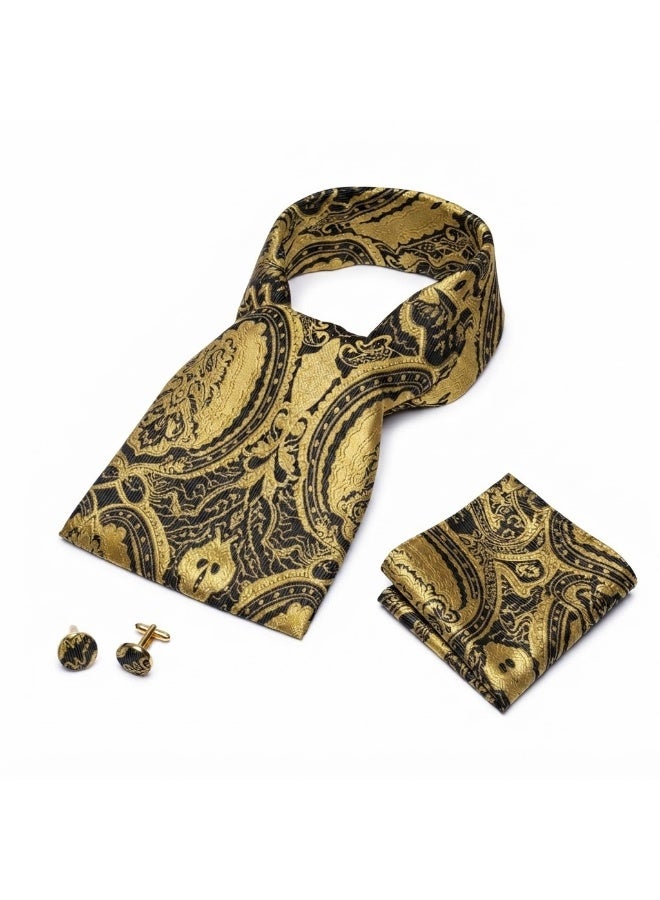 Men's Set Consisting Of Three Pieces (tie - Handkerchief - Cufflinks) - Image 3