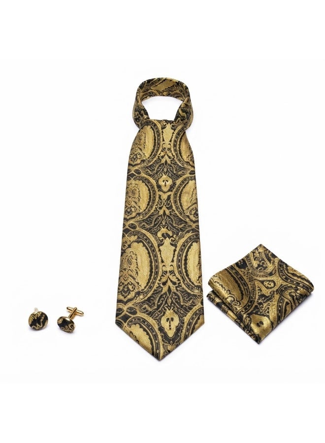 Men's Set Consisting Of Three Pieces (tie - Handkerchief - Cufflinks) - Image 4