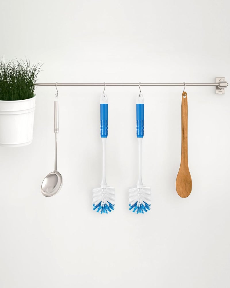 YeuDeuy Bottle Brush Cleaner Long Handle Bottle Brush with Dual Function Bristles for Water Bottles Glasswares Mugs Sports Bottles Baby Bottles Blue 3pcs - Image 2