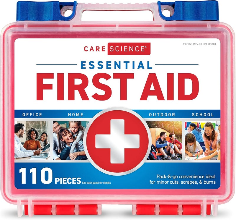 Care Science First Aid Kit 110 Pieces Professional Use for Travel Work School Home Car Emergency Survival Camping Hiking and More - Image 1
