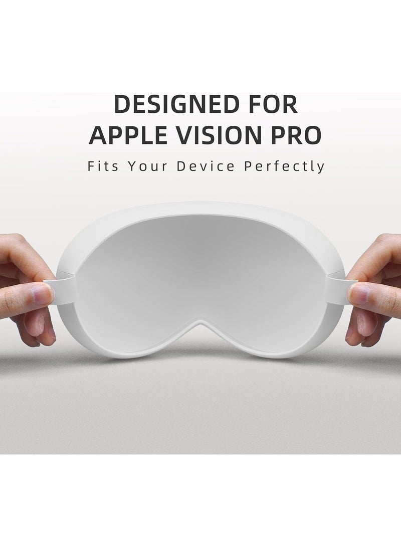 Vision Pro Case Cover Impact-Resistant Soft Silicone Protector with Anti-Fingerprint and Non-Slip 100% Compatible with Apple Vision Pro Case - Glacier White  - Image 3