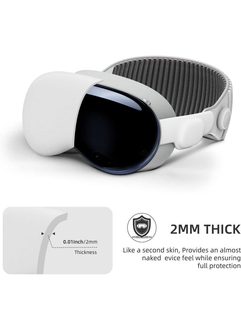 Vision Pro Case Cover Impact-Resistant Soft Silicone Protector with Anti-Fingerprint and Non-Slip 100% Compatible with Apple Vision Pro Case - Glacier White  - Image 2