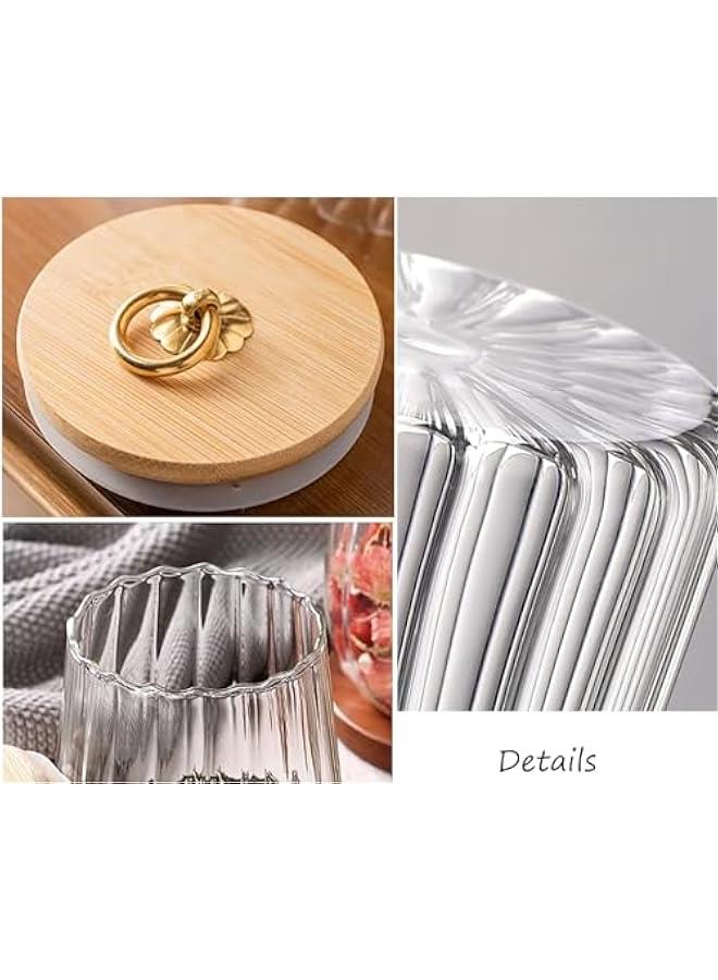 هوكور اي بين علبة قهوة زجاجية محكمة الغلق لتخزين المكسرات مع غطاء من الخيزران ومقبض معدني سهل الإمساك 700 مل، 23 اونصة سائلة (مخروطي) - Image 4