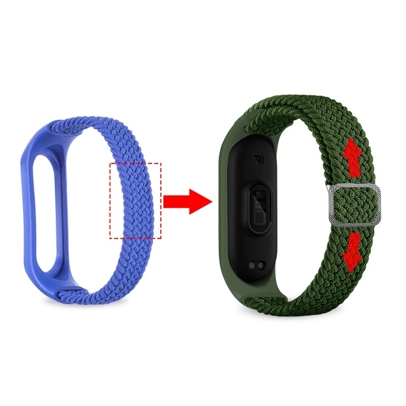 erorex For Xiaomi Mi Band 7 Adjustable Nylon Braided Elasticity Watch Band(Blue White) - Image 4