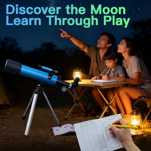 Luzsco Telescope for Kids 50mm 100x Magnification Beginner Telescopio with Tripod 2 Eyepieces Finder Scope STEM Educational Gift for Boys Girls Ages 612 Portable Kids Telescope for Astronomy - Image 5