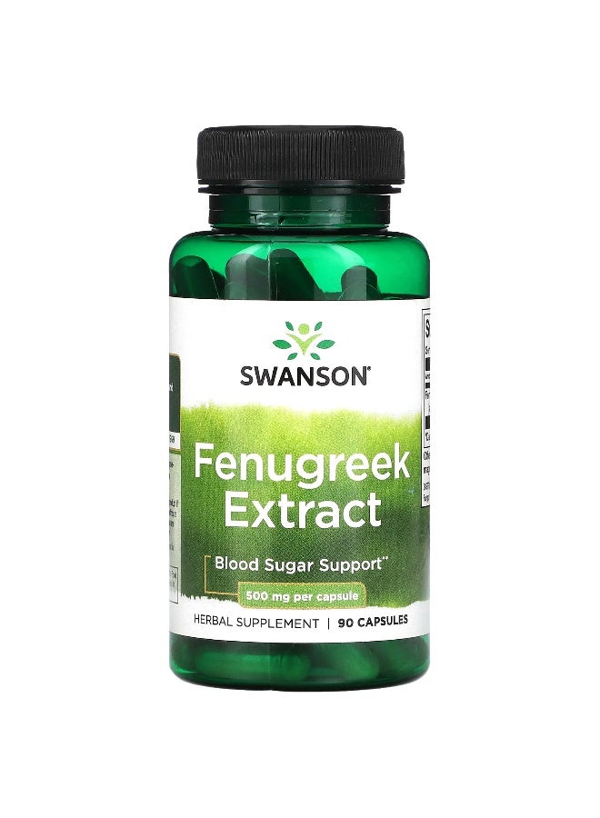 Swanson, Fenugreek Extract, 500 mg, 90 Capsules - Image 1