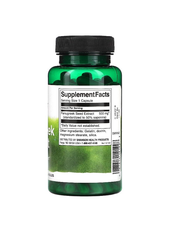 Swanson, Fenugreek Extract, 500 mg, 90 Capsules - Image 2