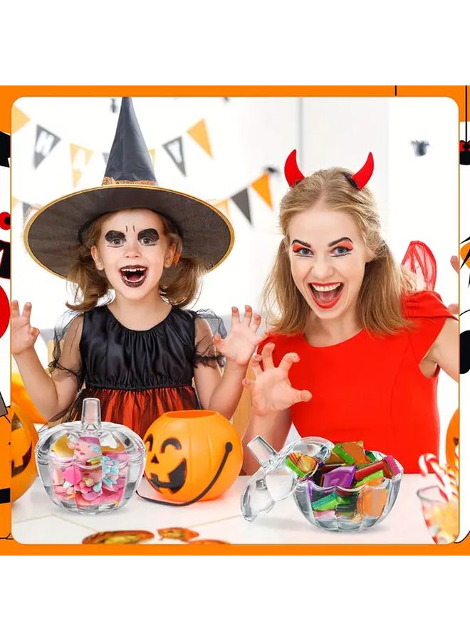2 Pcs Glass Pumpkin Jars With Lids For Halloween Candy Storage Home Autumn Thanksgiving Christmas Wedding Party Centerpiece Decorations Festive Tabletop Display Sugar Container Spoon - Image 5