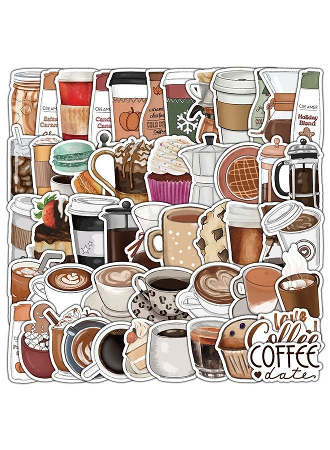 Ant 50-Piece Vintage Coffee Stickers, Vinyl Sticker Waterproof for Water Bottles laptops Car Water Bottles Mobile Phones Motorcycles Guitars Skateboards  - Image 4