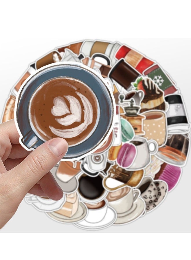 Ant 50-Piece Vintage Coffee Stickers, Vinyl Sticker Waterproof for Water Bottles laptops Car Water Bottles Mobile Phones Motorcycles Guitars Skateboards  - Image 3