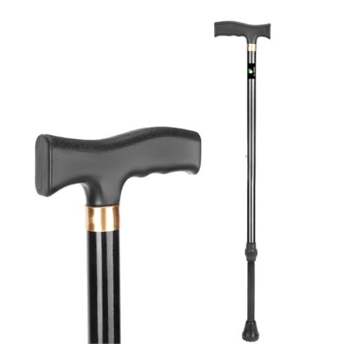 Dr. TORSO Active Assist Walking Stick with Adjustable Height, Sturdy Mild-Steel Body for Men/Women, Patients, Old People. (Black) - Image 1