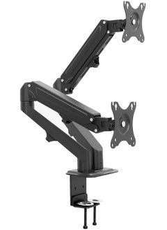 Skill Tech Dual Monitor Desk Mount Stand Full Motion Swivel Computer Monitor Arm for Two Screens  with 2-9kg/4.4-19.8lbs Load Capacity SH130-C024 Black  - Image 1