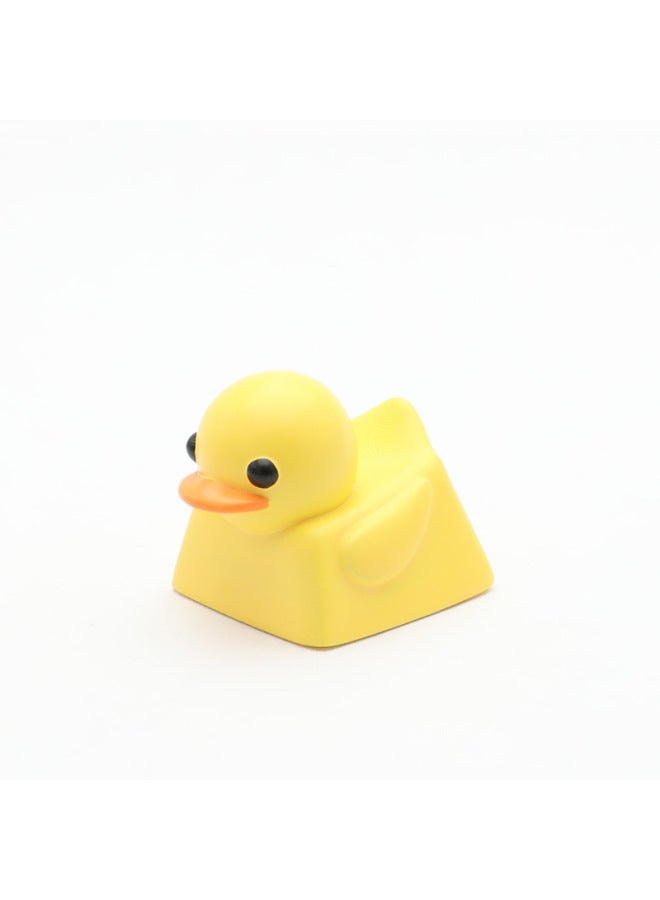 Personalized Resin Decompression Small Fat Duck Key Cap Small Yellow Duck Cross Shaft Mechanical Keyboard Key Cap Single Cute Cap-Color:Yellow Duck - Image 1
