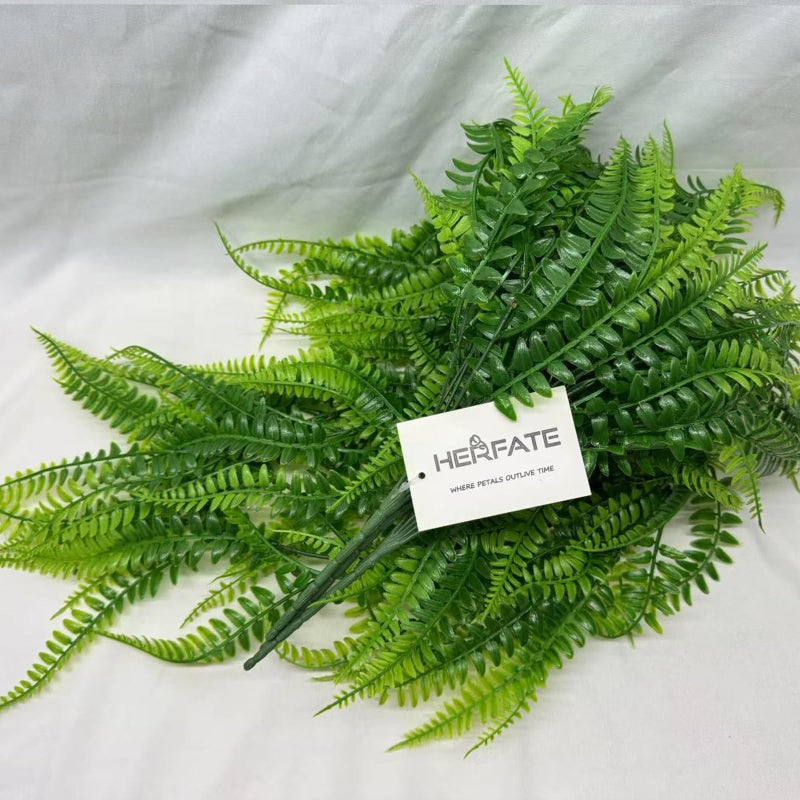 herfate Garland Hanging Vines 3 PC Artificial Leaves Fake Greenery Faux Plants Realistic Home Office Decoration Indoor Outdoor (Fern) - Image 2