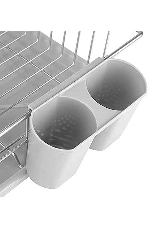 Home-Cloud رف مطبخ من الفولاذ المقاوم للصدأ من HomeCloud | حامل أدوات | رف صحون | مع صينية وحامل أدوات، 1 قطعة (44 × 30 × 12 سم) - Image 3