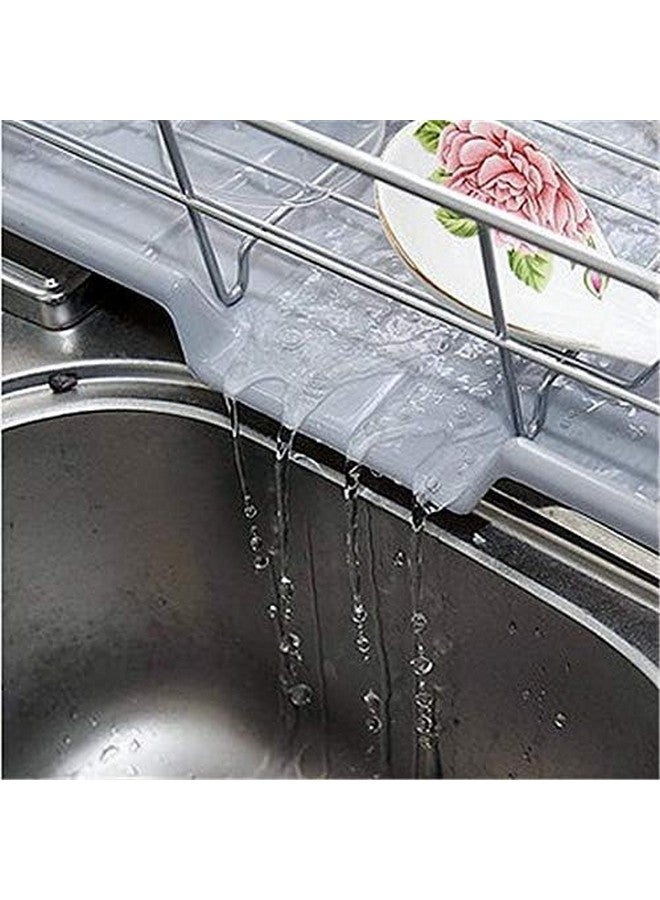 Home-Cloud رف مطبخ من الفولاذ المقاوم للصدأ من HomeCloud | حامل أدوات | رف صحون | مع صينية وحامل أدوات، 1 قطعة (44 × 30 × 12 سم) - Image 5