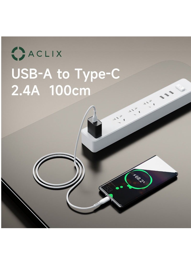 ACLIX Usb Type C Cable, Usb-C To Usb-A Cable, Usb C Charger Cable For Iphone 15, Samsung Galaxy S24, Google Pixel, Ipad, Macbook, Nintendo Switch And More - 1M White - Image 3