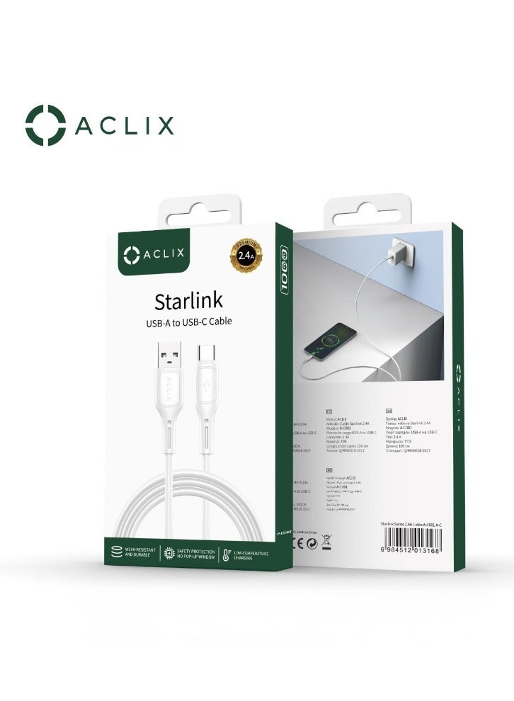 ACLIX Usb Type C Cable, Usb-C To Usb-A Cable, Usb C Charger Cable For Iphone 15, Samsung Galaxy S24, Google Pixel, Ipad, Macbook, Nintendo Switch And More - 1M White - Image 5