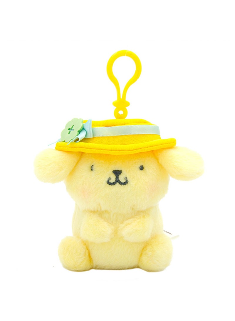 Cute Plush Doll Pendant, High-Quality PP Cotton Material Bag Key Chain Ornament, Ornament Gift For Boys And Girls (10cm Floral Pudding Dog Pendant) - Image 1
