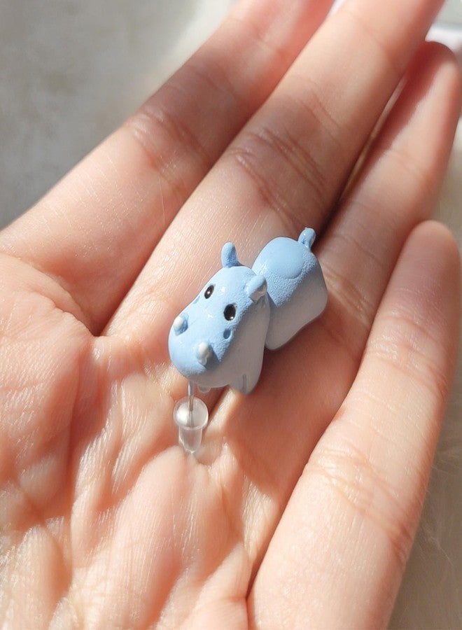 YANCHUN 6 Pairs Cute Animal Bite Earrings for Women 3D Clay Earrings Animal Cartoon Biting Ears Stud Earrings Jewelry Gifts…(C:6pcs animal earrings) - Image 4